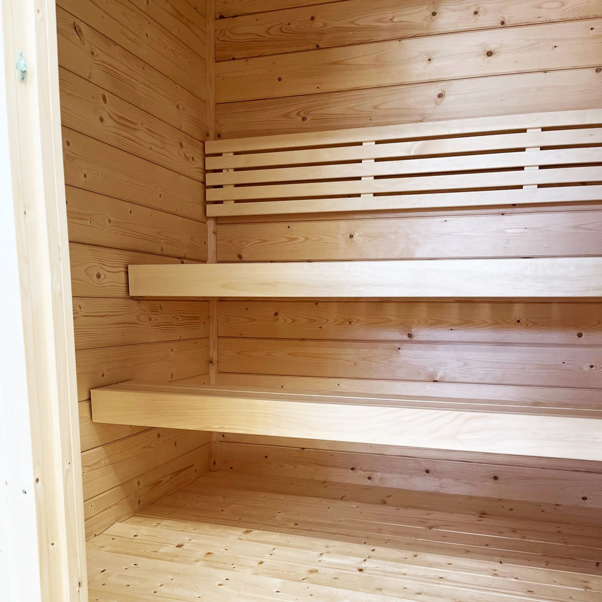 SaunaLife G2 Garden Series 4-Person Outdoor Sauna Kit, installed view 7