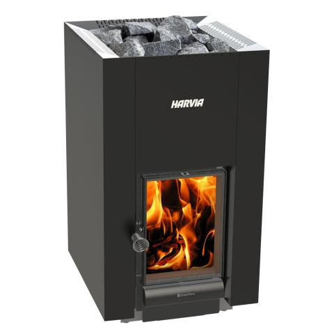 Harvia Linear 22 GreenFlame wood-burning sauna stove