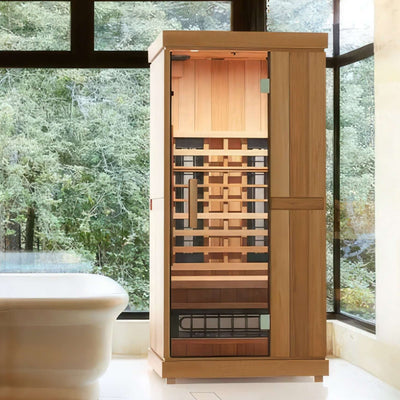 Finnmark FD-1 Full Spectrum Infrared Sauna | 1-Person | Cedar & Thermal Aspen