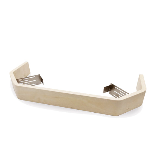 Saunum Air Perfect Safety Rail, bentwood rail with steel brackets on white