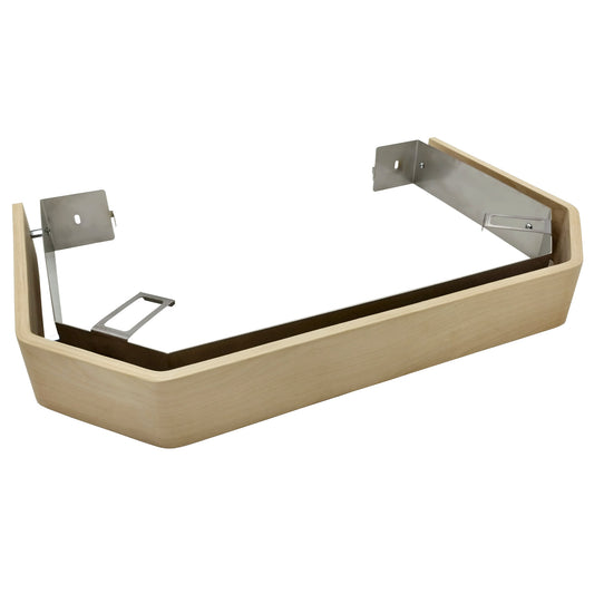 Saunum Air Safety Rail, bentwood birch rail with steel brackets on white