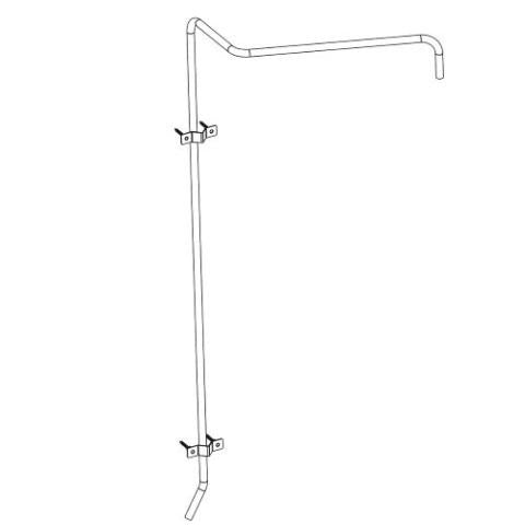Saunum AutoLeil pipe line drawing with mounting brackets