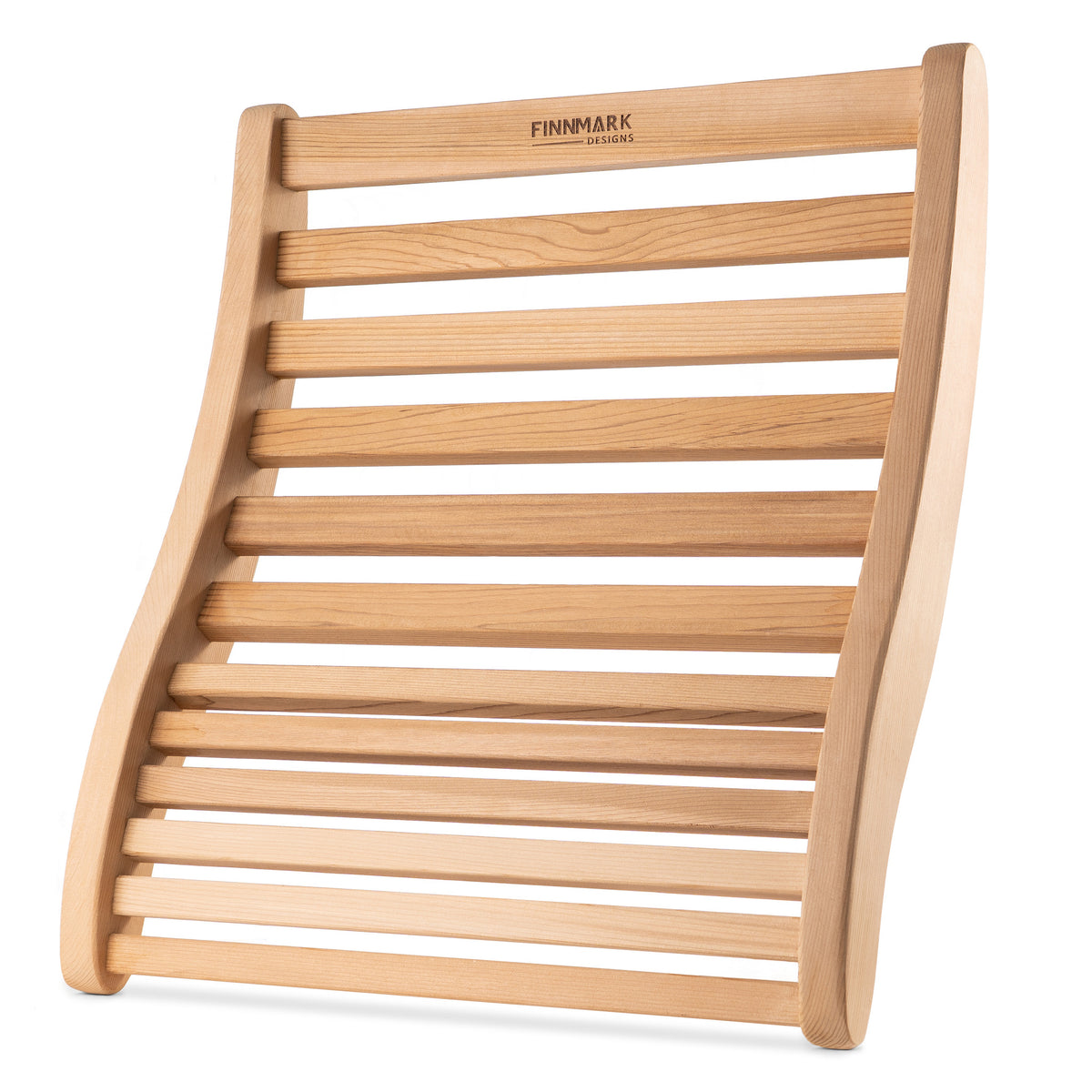 Finnmark Curve Cedar Sauna Backrest, angle view