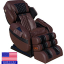 Luraco Model 3 Hybrid SL massage chair in chocolate, three quarter view