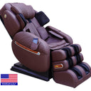 Luraco i9 Max Plus Billionaire Edition massage chair in chocolate, three quarter view