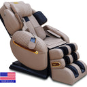 Luraco i9 Max Plus Royal Edition massage chair in cream with 18K gold plated trims