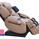 Luraco i9 Max Plus Special Edition massage chair in cream, reclined three quarter view