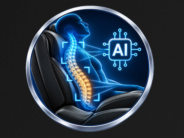 Luraco graphic of the i11 AI body scan mapping the curve of the back