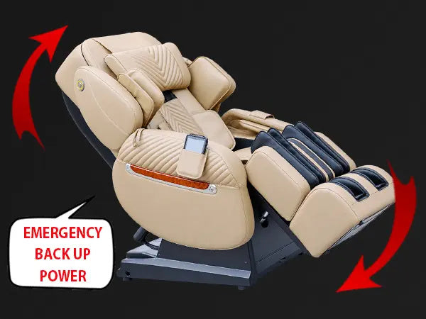 Luraco graphic showing emergency backup power returning the i11 Special Edition upright