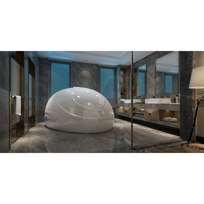 Dreampod Sport Float Pod — White in luxury marble bathroom
