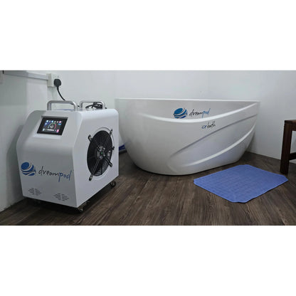 Dreampod Ice Bath with Chiller — fiberglass tub and chiller unit