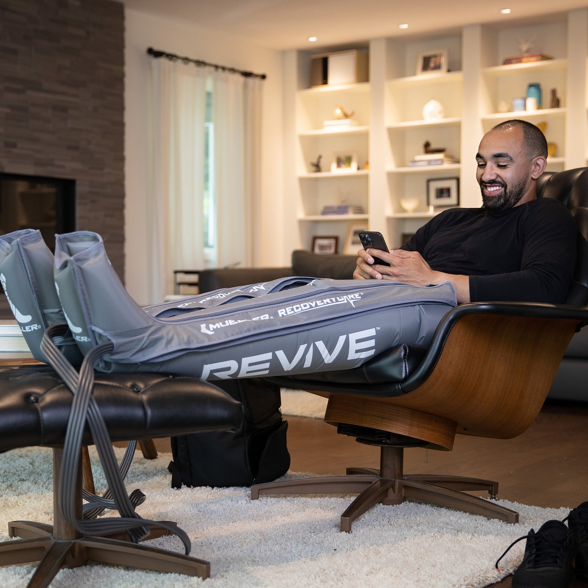 Revive Full Leg Compression Boots in use