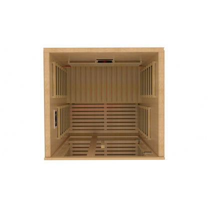 Top-down view of the Dynamic Gracia 1-2-Person Full Spectrum Near Zero EMF FAR Infrared Sauna (DYN-6119-03 FS) – full spectrum infrared sauna