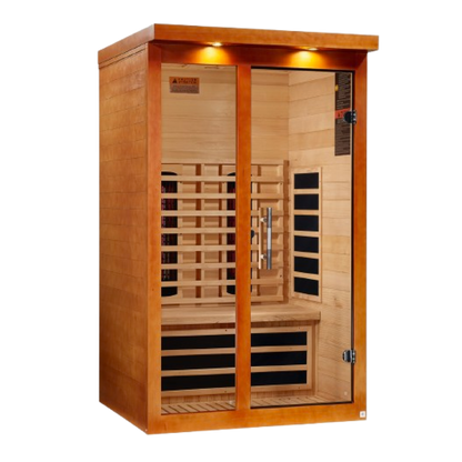 Right side view of the Dynamic Llumeneres 2-Person Full Spectrum Near Zero EMF FAR Infrared Sauna (DYN-6215-03 FS) – full spectrum infrared sauna
