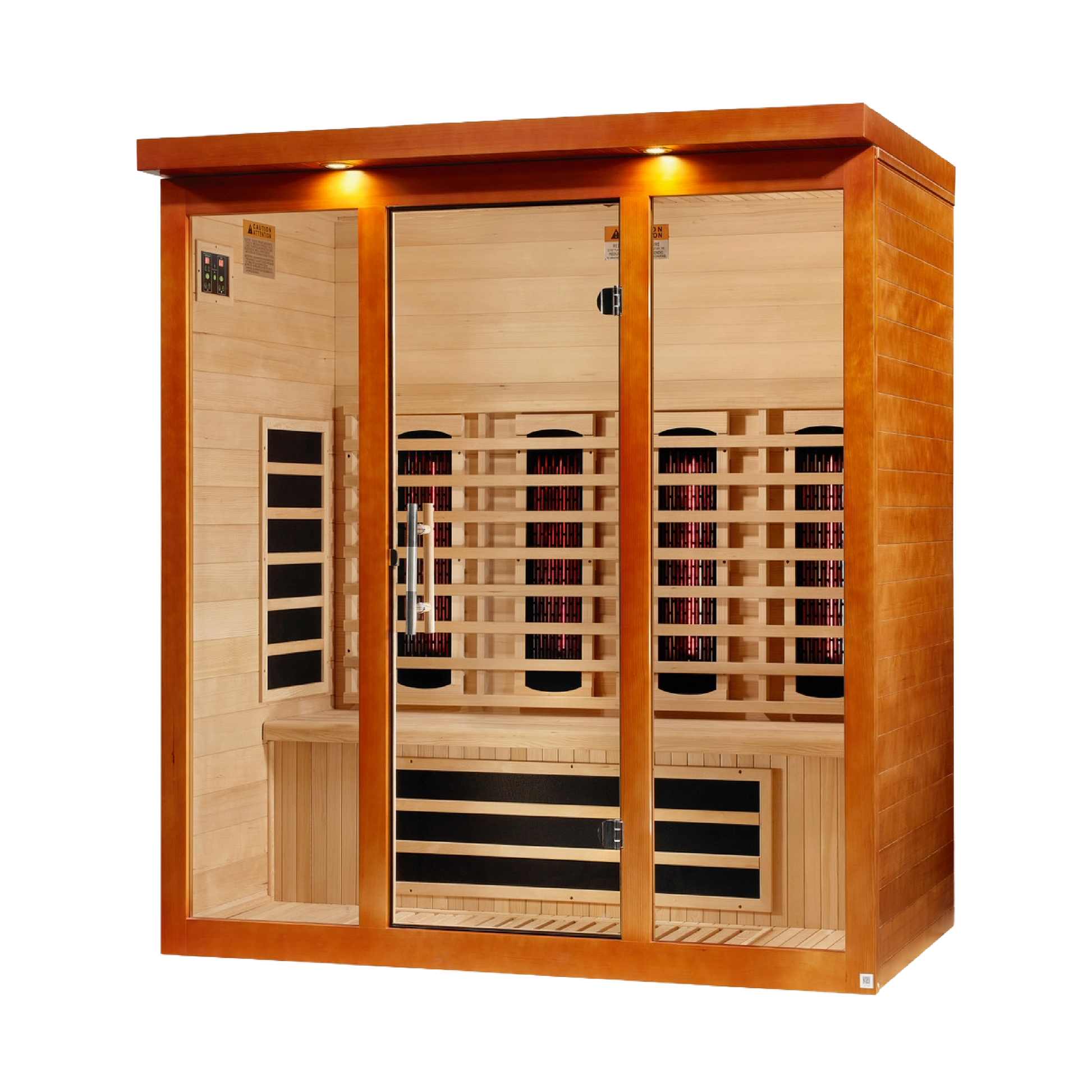 Left side view of the Dynamic Vila Grande 4-Person Full Spectrum Near Zero EMF FAR Infrared Sauna (DYN-6415-03 FS) – full spectrum infrared sauna