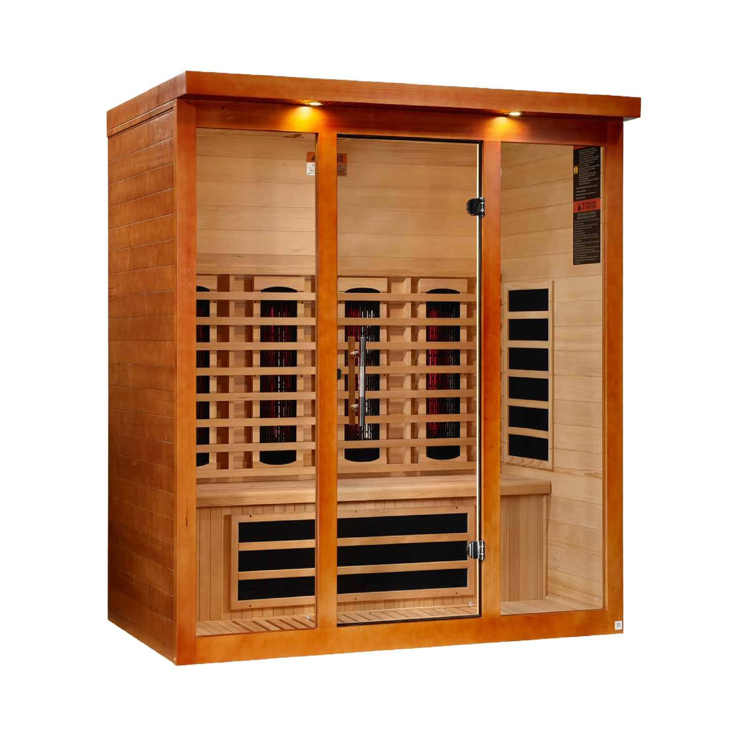 Right side view of the Dynamic Vila Grande 4-Person Full Spectrum Near Zero EMF FAR Infrared Sauna (DYN-6415-03 FS) – full spectrum infrared sauna