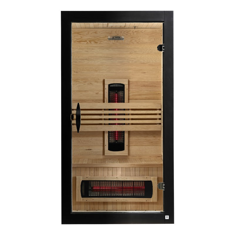Exterior view 2 of the Dynamic Santorini 1-2-Person Full Spectrum Near Zero EMF FAR Infrared Sauna (DYN-6009-03 FS) – full spectrum infrared sauna