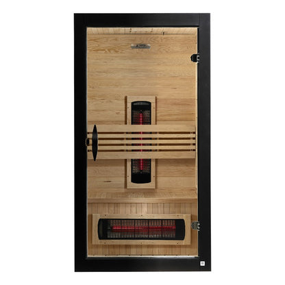 Exterior view 2 of the Dynamic Santorini 1-2-Person Full Spectrum Near Zero EMF FAR Infrared Sauna (DYN-6009-03 FS) – full spectrum infrared sauna