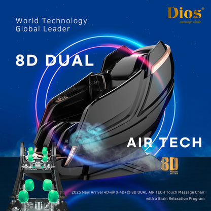 Kahuna dios 1288 Massage chair with 8D Dual Air Tech technology on a blue background.
