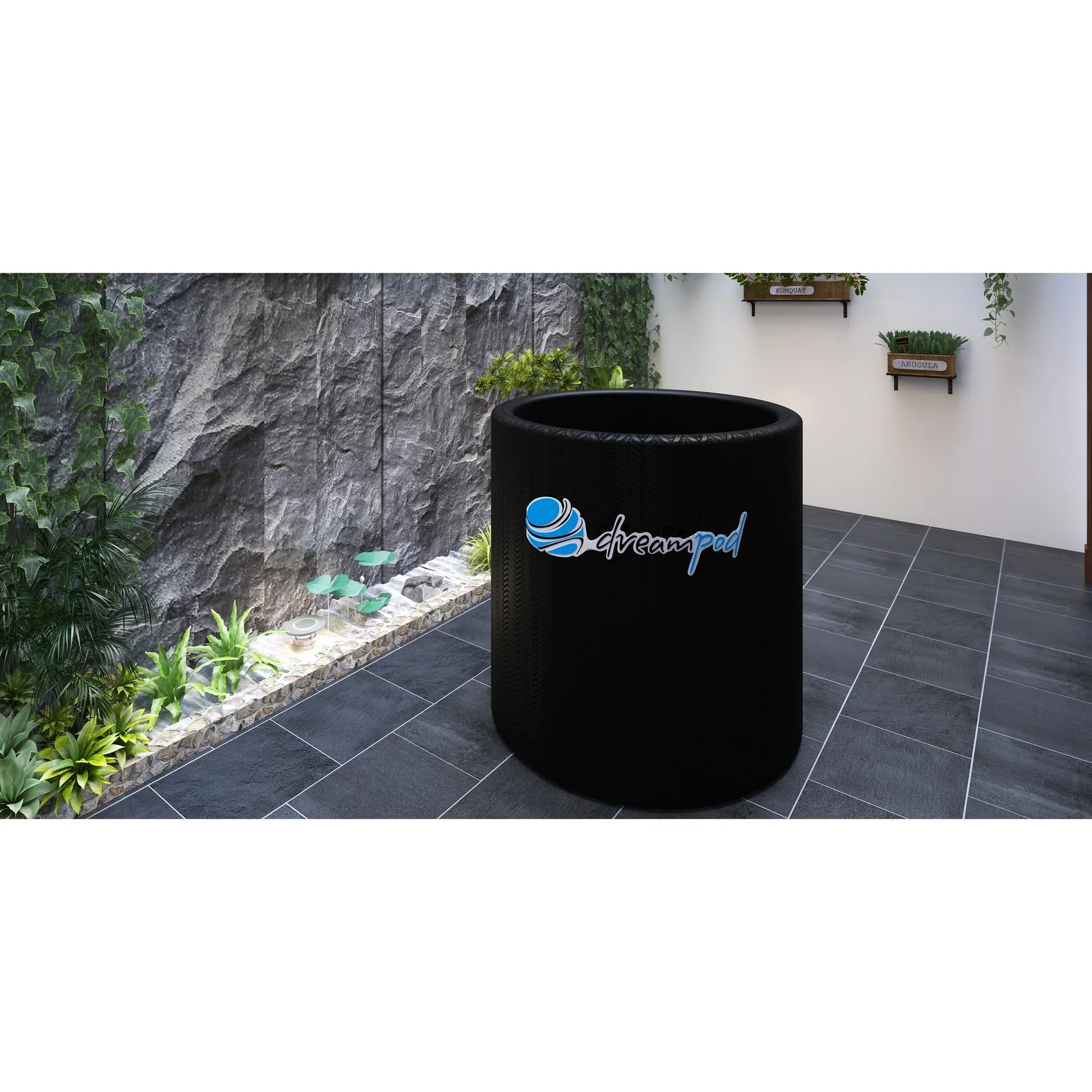 Dreampod Cold Plunge Barrel FLEX with Chiller — Inflatable barrel in room setting