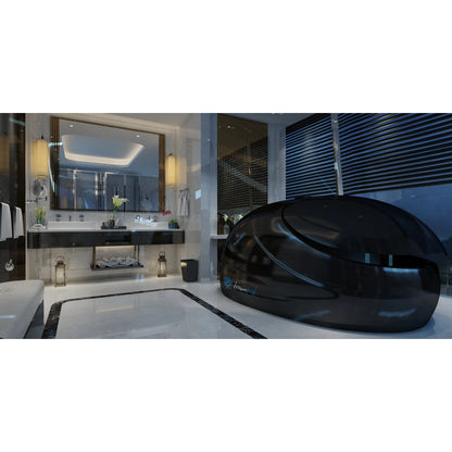 Dreampod V2 Float Pod — Stealth Black finish in penthouse interior