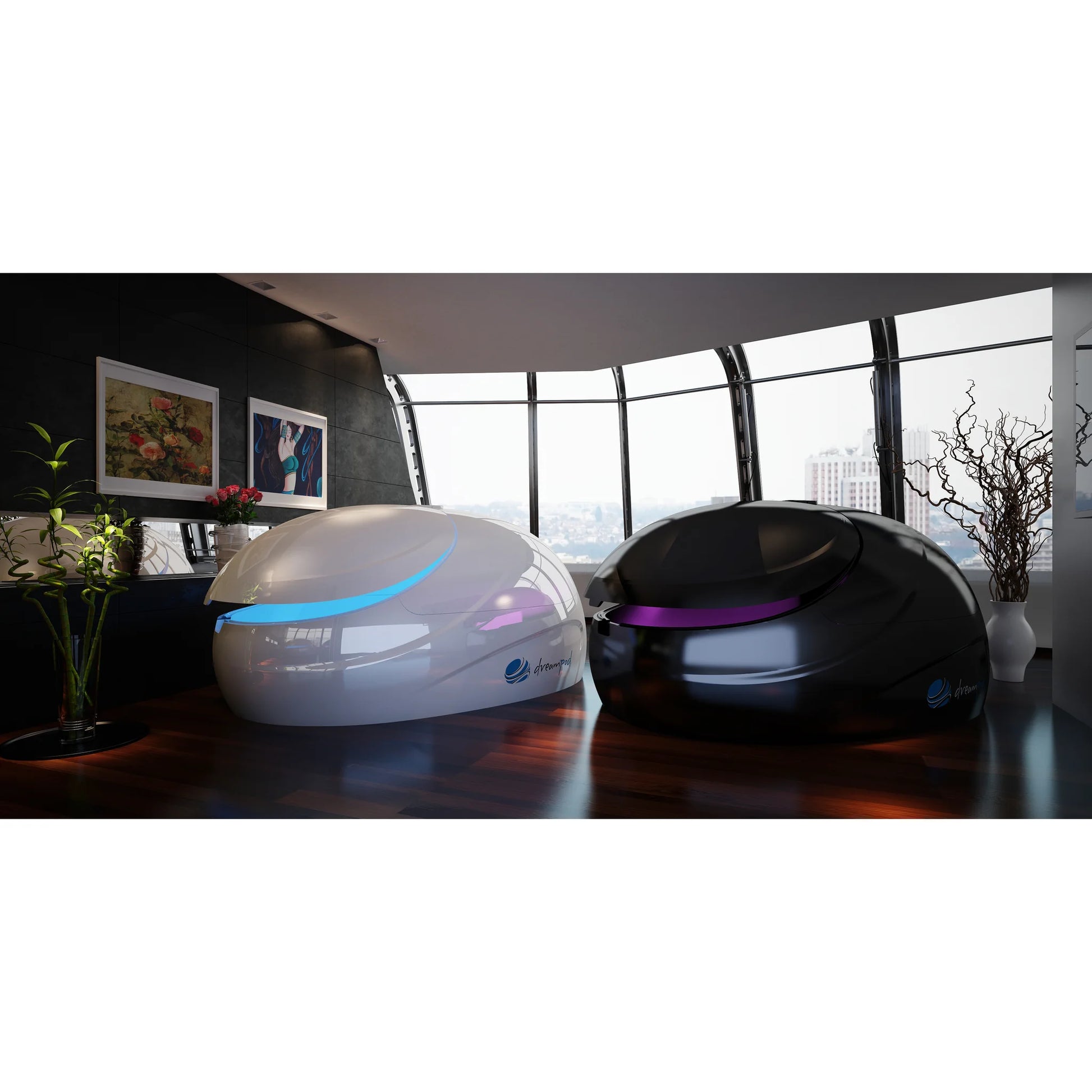 Dreampod V2 Float Pod — White and Stealth Black color options comparison