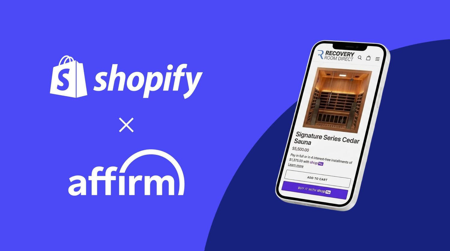 Flexible Financing Shopify Shop Pay and Affirm - RecoveryRoomDirect.com