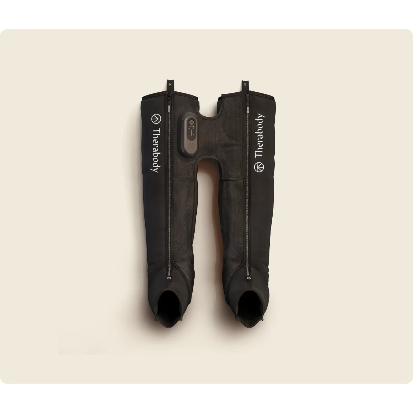 JetBoot Prime — pneumatic compression recovery boots by Therabody — front product view on white background