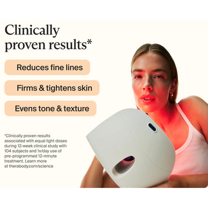 TheraFace Mask Glo — full-face LED light therapy mask by Therabody — product view 3