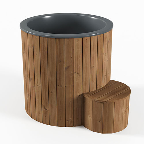 SaunaLife S1 cold plunge tub, natural finish