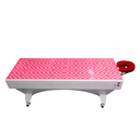 BioLight Adapt table component front view, LED surface glowing red with the face cradle attached at one end