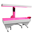 BioLight Adapt System from the opposite angle, red LEDs glowing on both the table surface and overhead panel