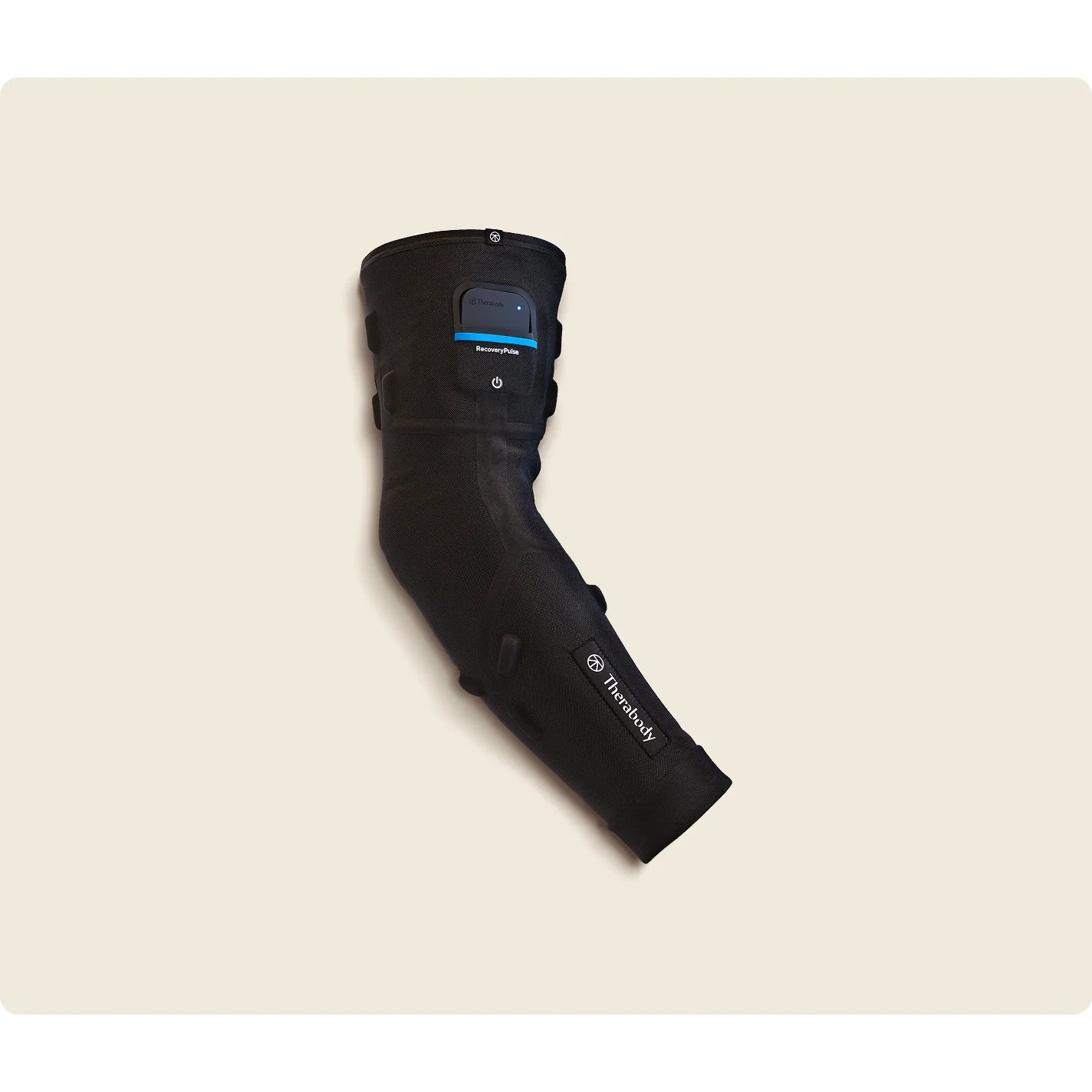 Therabody RecoveryPulse Arm worn on arm — lifestyle recovery use