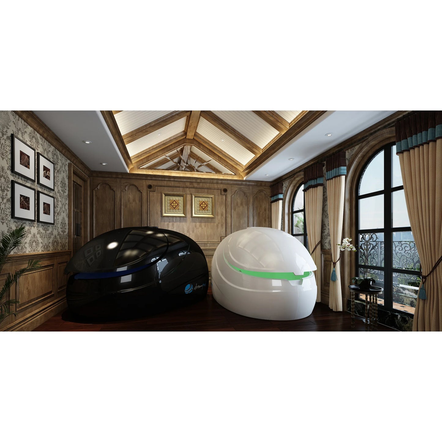 Dreampod Sport Float Pods — Both colors in luxury suite