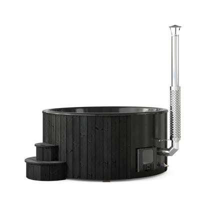 SaunaLife S6 wood-fired hot tub, black finish