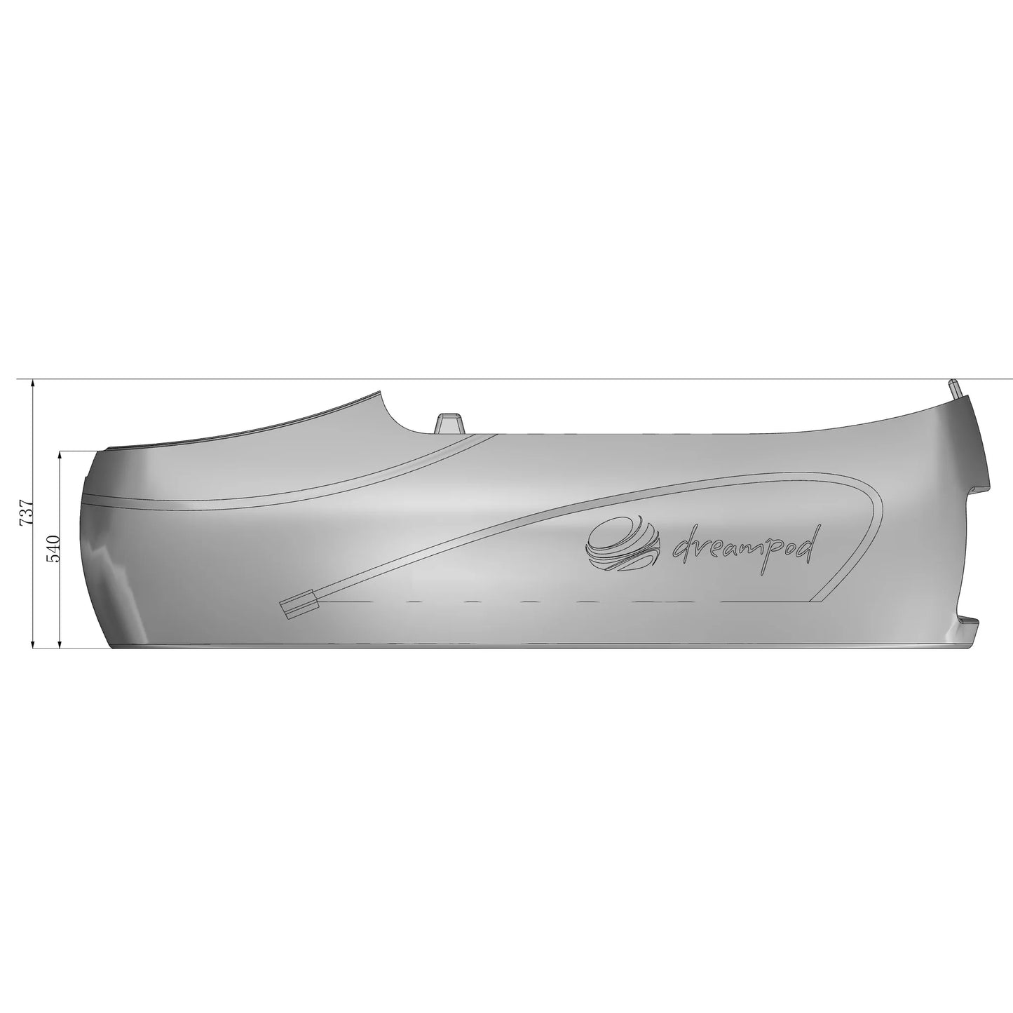 Dreampod Sport Float Pod — Technical side profile