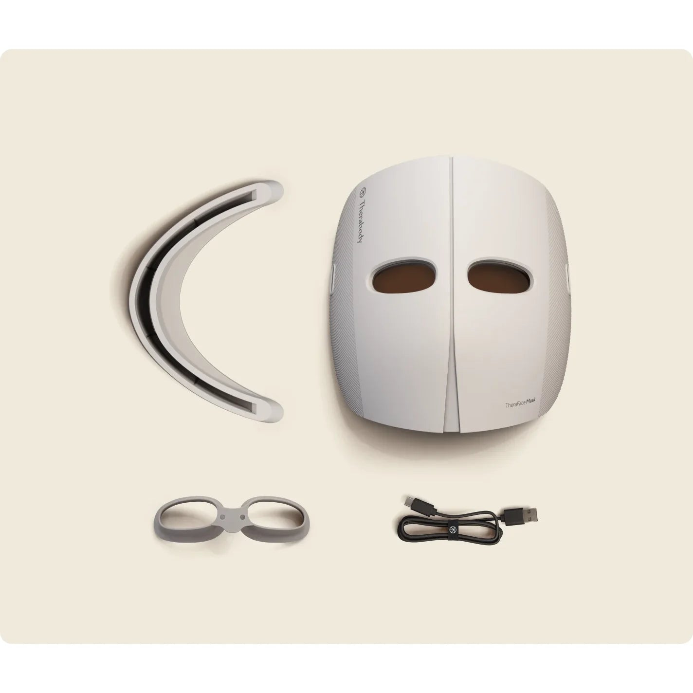 TheraFace Mask — premium full-face LED light therapy mask by Therabody — box contents — what's included