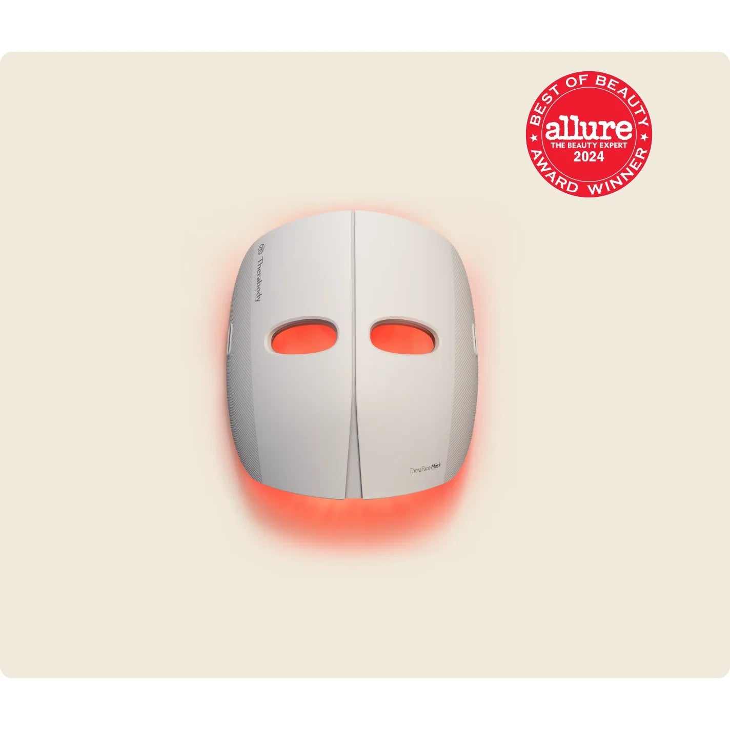 TheraFace Mask — premium full-face LED light therapy mask by Therabody — front product view on white background