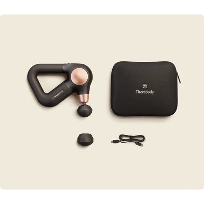 Theragun Sense G2 — smart quiet percussive therapy device by Therabody — box contents — what's included