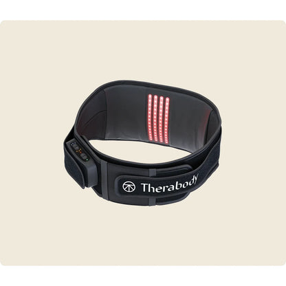 RecoveryTherm Back LED — heat + near-infrared LED therapy wrap by Therabody — rear product view