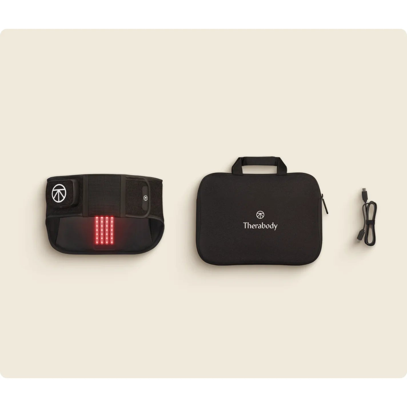 RecoveryTherm Back LED — heat + near-infrared LED therapy wrap by Therabody — box contents — what's included