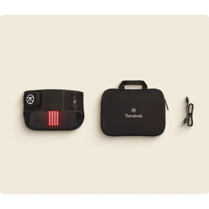 RecoveryTherm Back LED — heat + near-infrared LED therapy wrap by Therabody — box contents — what's included