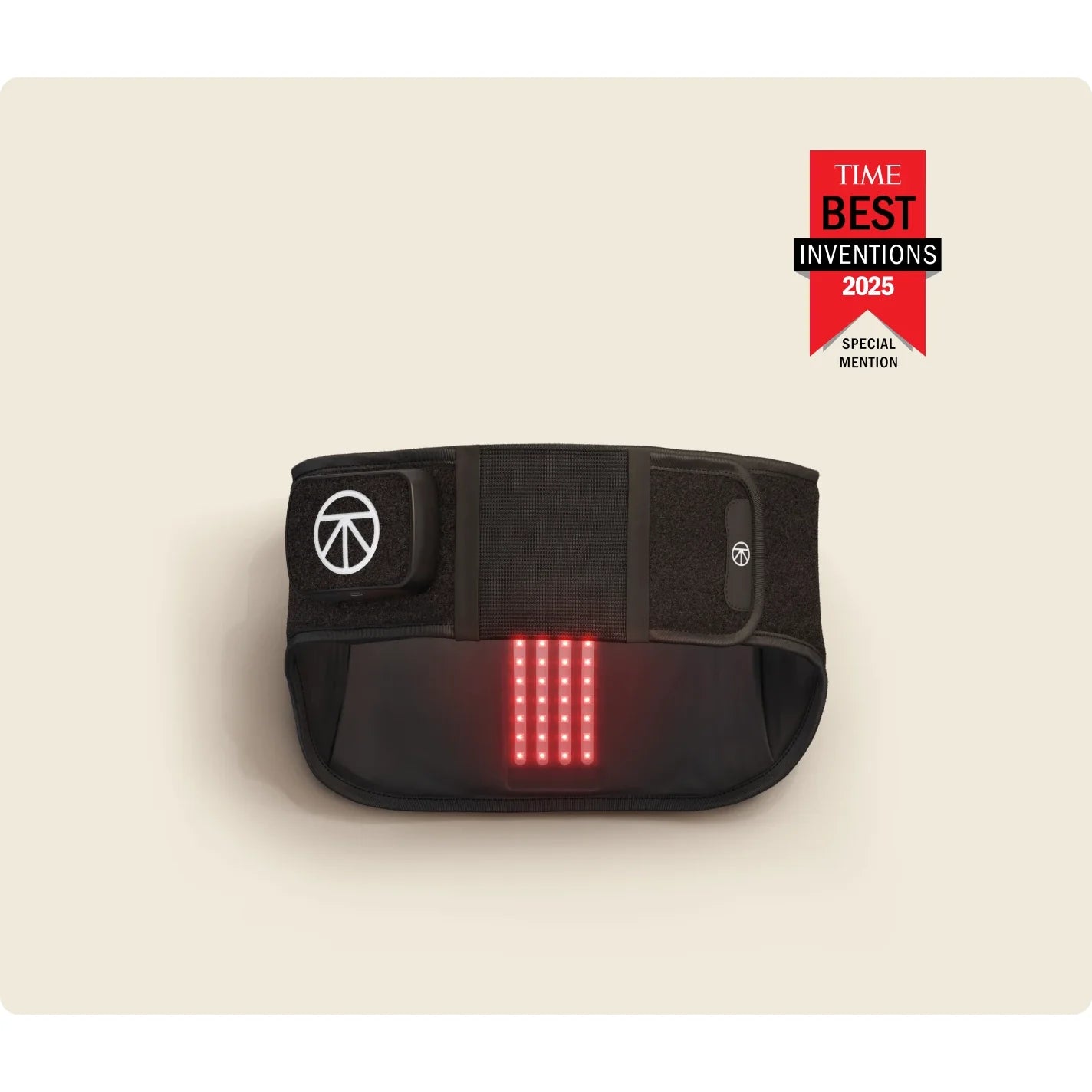 RecoveryTherm Back LED — heat + near-infrared LED therapy wrap by Therabody — front product view on white background