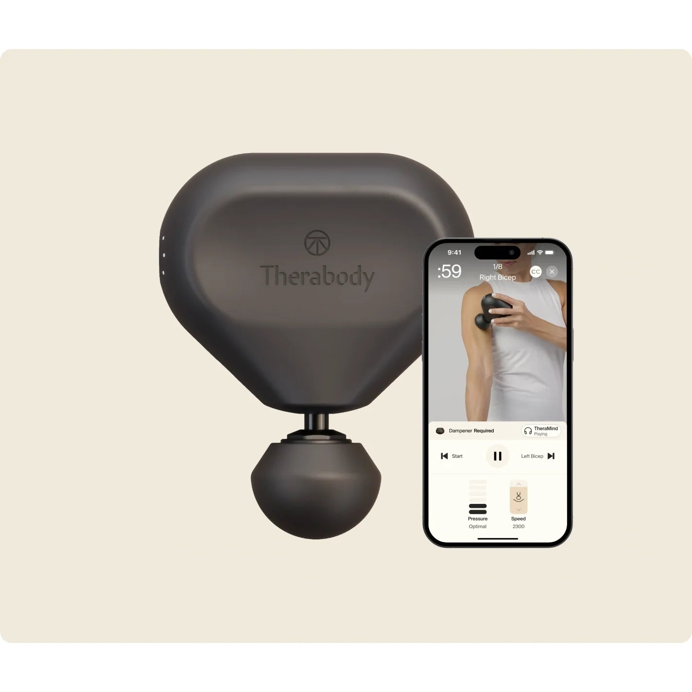 Theragun Mini 3.0 Black — ultra-compact percussive therapy device by Therabody — product view 4