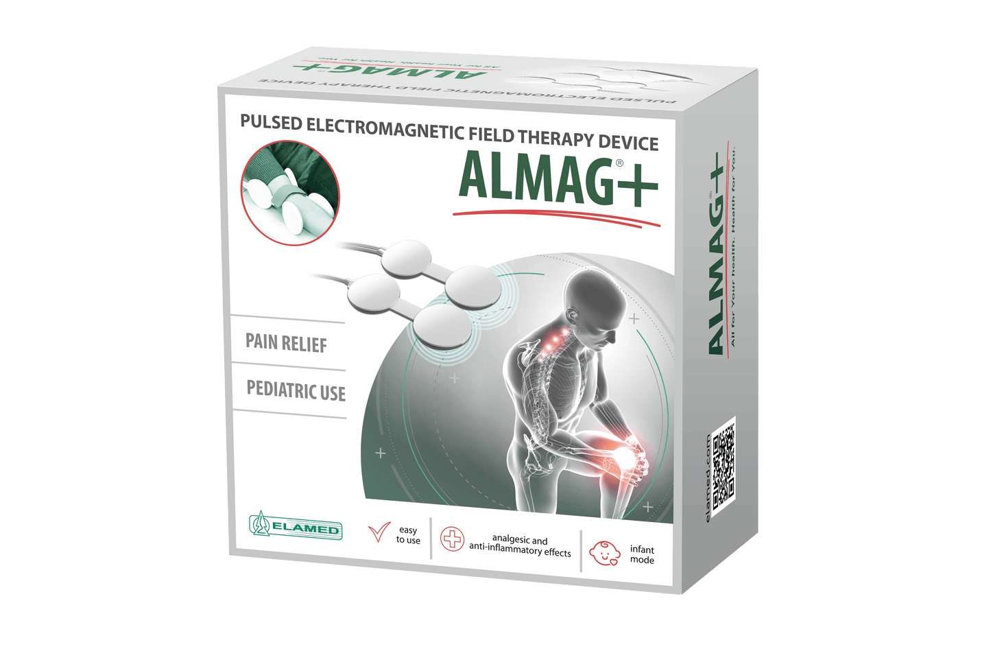 Almagia ALMAG+ complete package — PEMF device with emitters and accessories