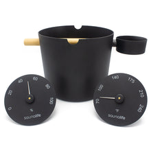 SaunaLife Sauna Essentials Set with Bucket, Ladle and Gauges