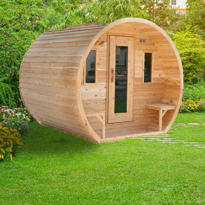 Dundalk LeisureCraft CT Elation Sauna | 4-Person Outdoor Barrel Sauna