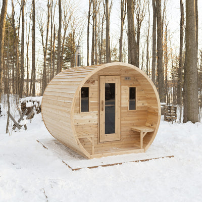 Dundalk LeisureCraft CT Elation Sauna | 4-Person Outdoor Barrel Sauna