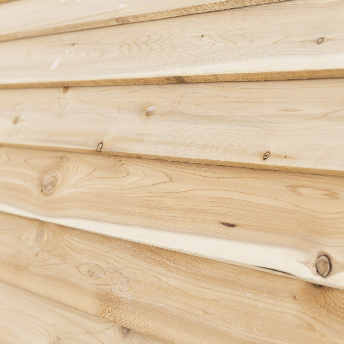 Close view of the CT Elation's Eastern White Cedar bevel siding