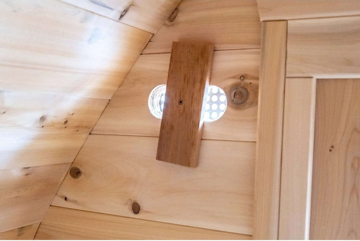 Adjustable cedar air vent inside the CT MiniPOD sauna